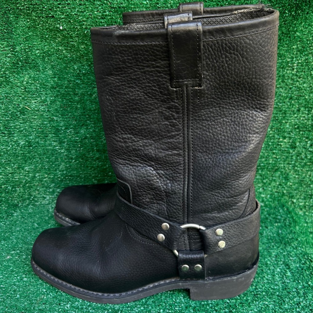 Justin Mens 9025 Black Leather Harness Square Toe Boots 11.5 EE